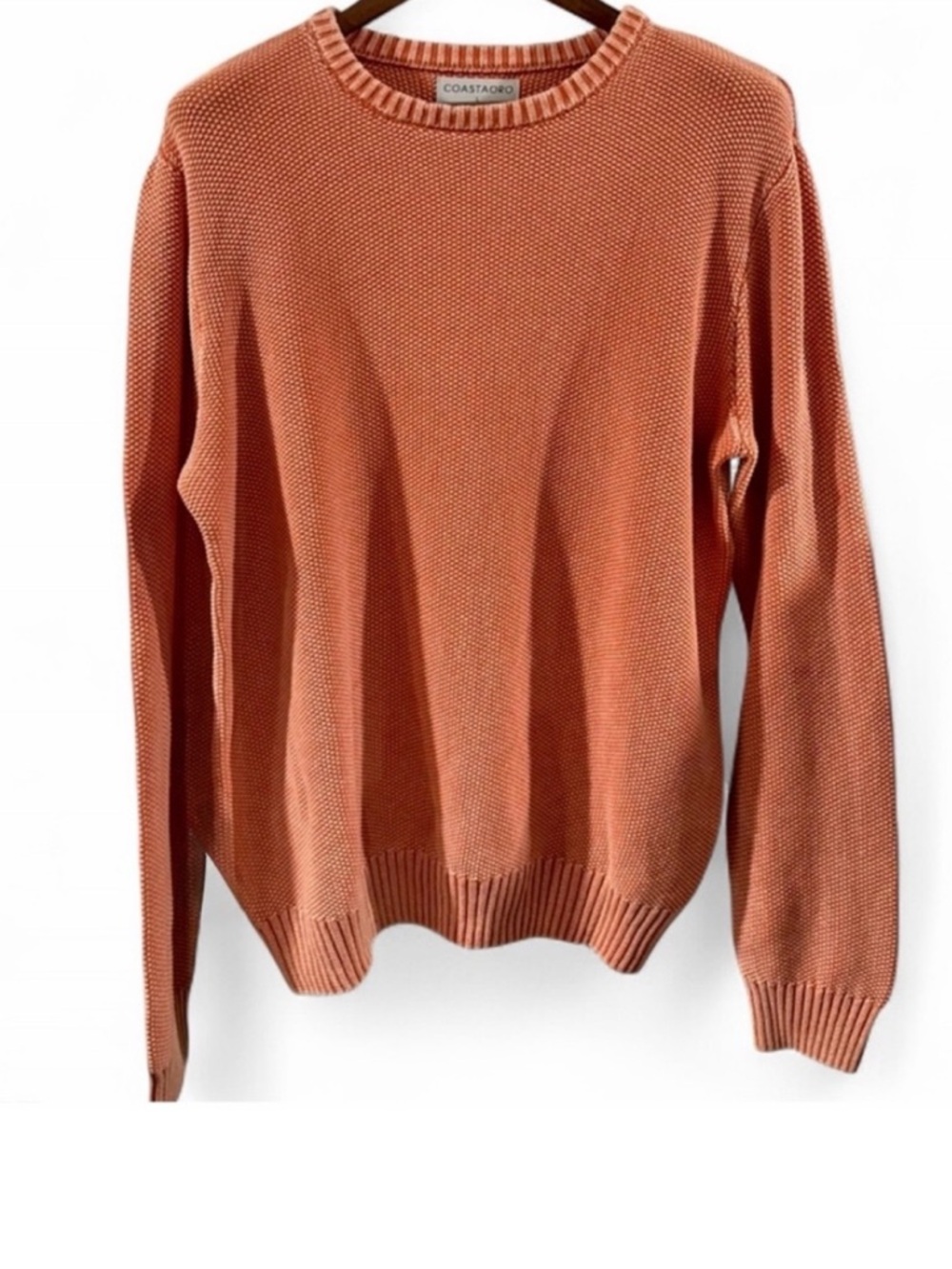COASTAORO Orange Knit Sweater Size Men’s Large (NWT)